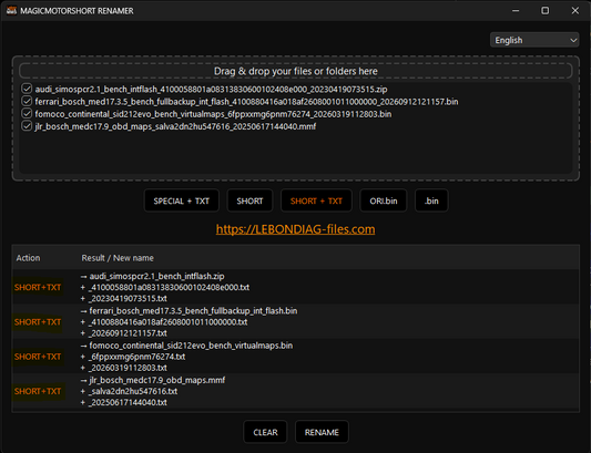 007 LEBONDIAG - MMSHORT RENAMER encurtar os nomes dos seus ficheiros. (para Windows 7 64 bits ou 8)